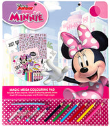 Голям Комплект За Вълшебно Рисуване Мини Маус С 20 Листа За Оцветяване, 3 Страници За Рисуване С Вода, 4 Пастела, 6 Молива За Оцветяване ,Стикери И Четка А3