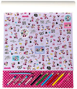 Голям Комплект За Вълшебно Рисуване Мини Маус С 20 Листа За Оцветяване, 3 Страници За Рисуване С Вода, 4 Пастела, 6 Молива За Оцветяване ,Стикери И Четка А3