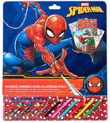 Голям Комплект Спайдермен За Вълшебно РисуванеС 20 Листа За Оцветяване, 3 Страници За Рисуване С Вода, 4 Пастела, 6 Молива За Оцветяване ,Стикери И Четка А3