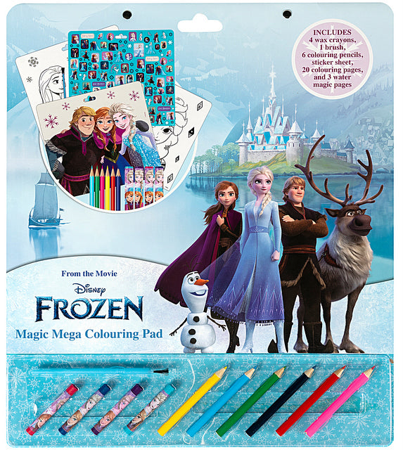 Голям Комплект За Вълшебно Рисуване Фроузен С 20 Листа За Оцветяване, 3 Страници За Рисуване С Вода, 4 Пастела, 6 Молива За Оцветяване ,Стикери И Четка А3