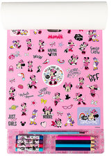 Комплект За Вълшебно Рисуване Мини Маус С 20 Листа За Оцветяване, 4 Листа За Рисуване С Вода, 4 Пастела, 4 Молива За Оцветяване,Стикери И Четка А4