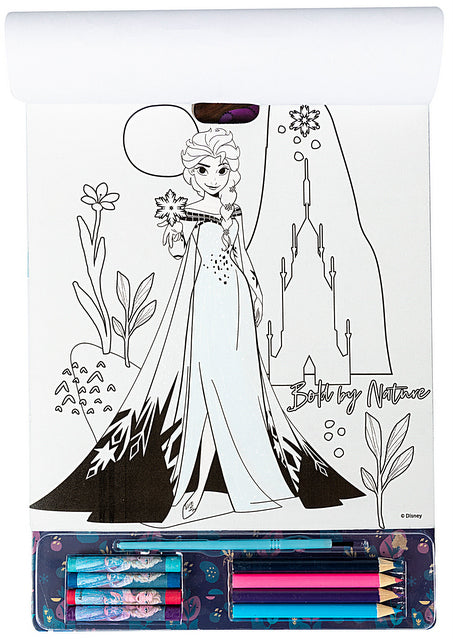 Комплект За Вълшебно Рисуване Фроузен С 20 Листа За Оцветяване, 4 Листа За Рисуване С Вода, 4 Пастела, 4 Молива За Оцветяване,Стикери И Четка А4