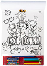 КомплектПау Патрул За Вълшебно РисуванеС 20 Листа За Оцветяване, 4 Листа За Рисуване С Вода, 4 Пастела, 4 Молива За Оцветяване,Стикери И Четка А4