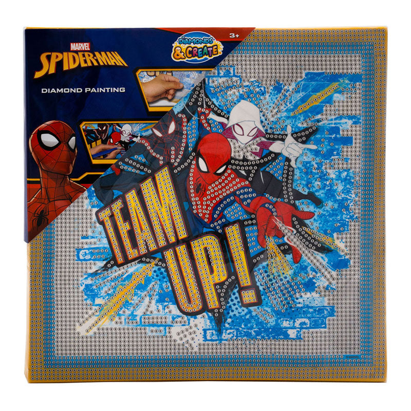 Диамантен Гоблен Рисуване С Диаманти С Дървена Рамка Спайдермен 29Х29Х1.5