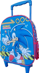 Cărucior sonic cu roți, mâner telescopic și rucsac 3D 39X28X14