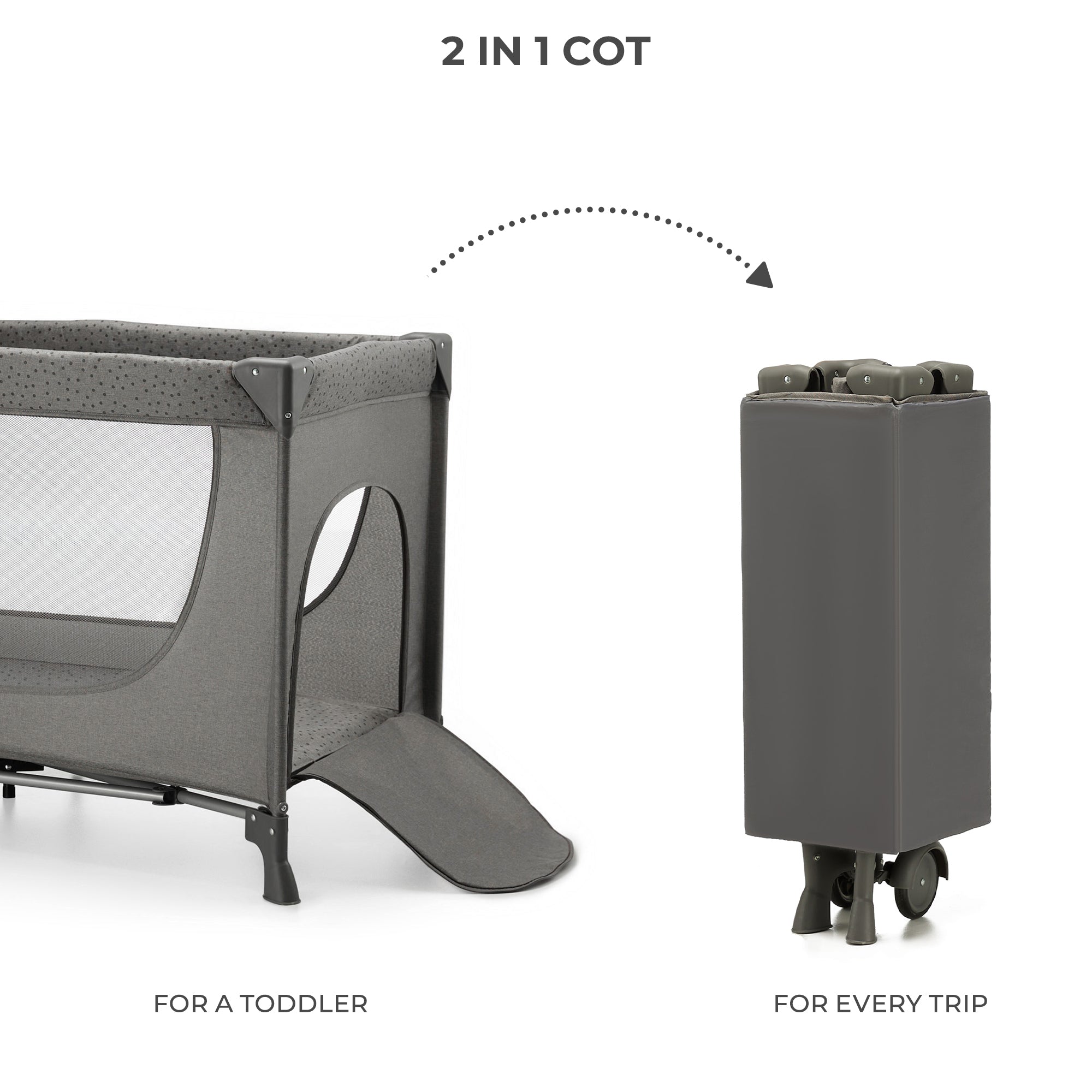 Kinderkraft Joy Simple 2 Бебешка Кошара Dark Grey