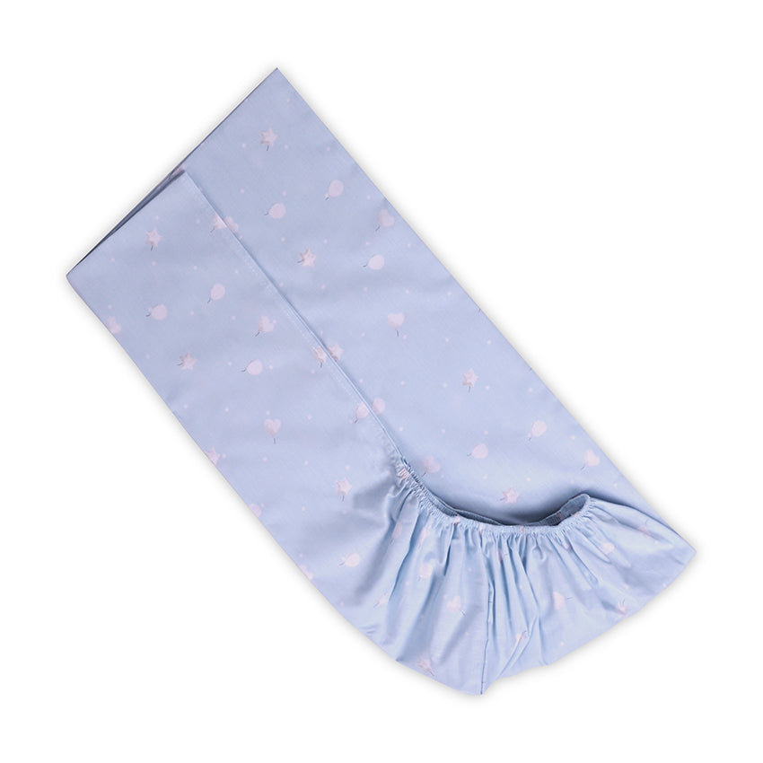 Cearșaf cu elastic 60/120+15cm, trenă, albastru