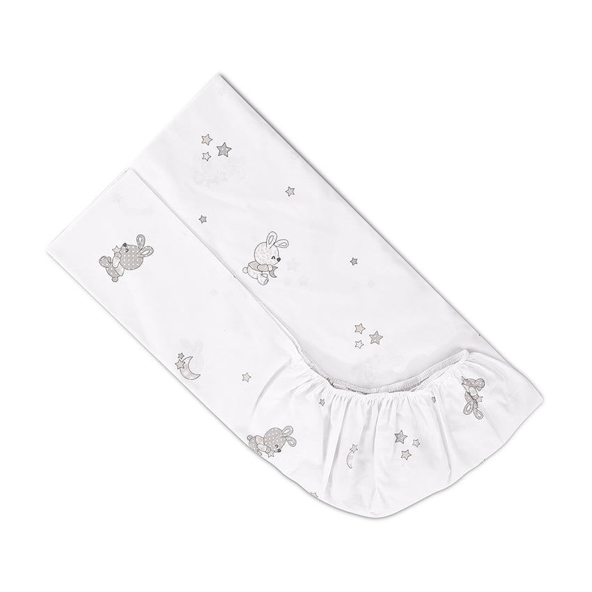 Cearșaf cu elastic 60/120+15cm Iepuri mici Gri