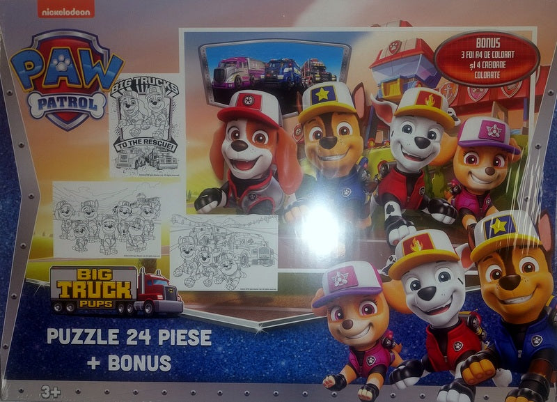 Пъзел 24 Ел. Пау ПатрулС Бонус3 Оцветителни Страница А4 И 4 Молива За Оцветяване 32 Х 23 Х4