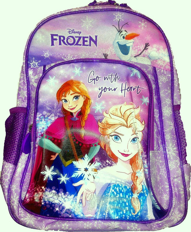 Frozen Hátizsák 37x28x14 Állítható Vállpántok, 2 oldalzsebbel, 1 nagy rekesz és 1 kis rekesz cipzáras nyílással, puha, szellőző hátrész és puha fogantyú Julia