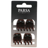 Щипка За Коса Лъскава Кафяво 4бр S Parsa 20