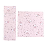 Сет За Дет Количка Летен Ранфорс Розово Мече Балер --- BebeMama