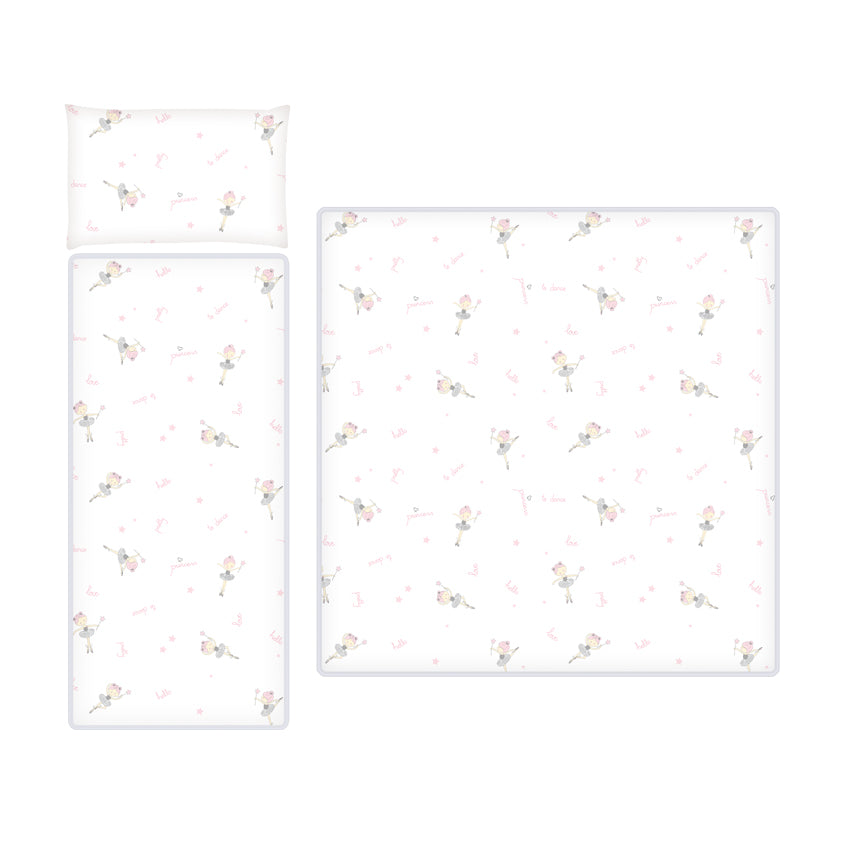 Сет За Дет.Кол.Ватиран Ранфорс Балет Розово - Сетове За Колички - Lorelli Classic - BebeMama