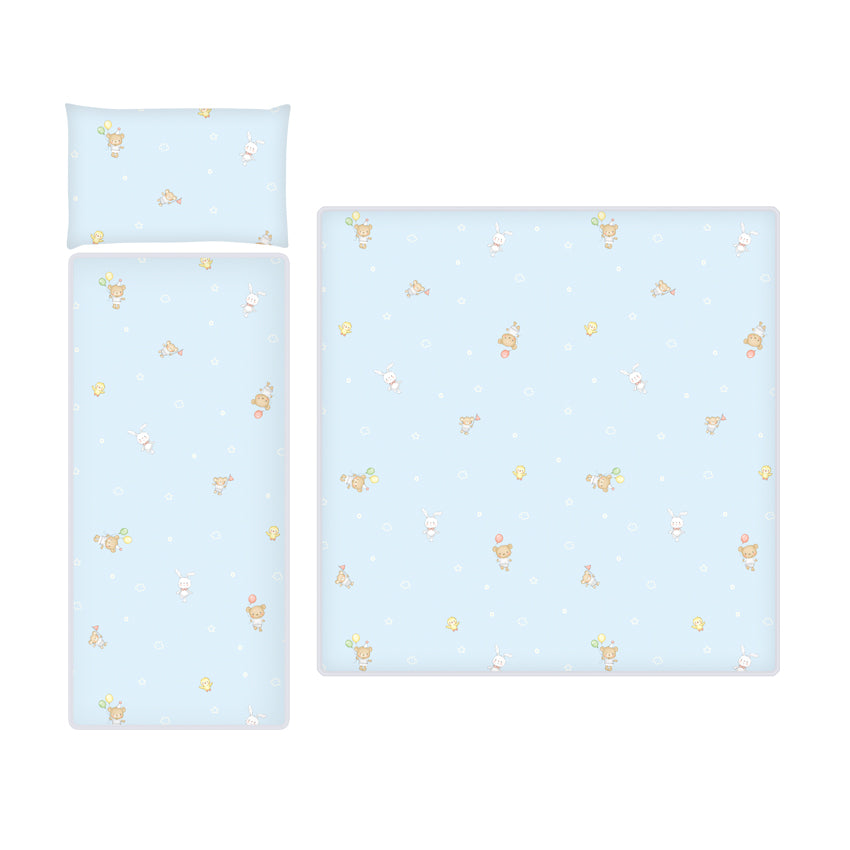 Сет За Дет.Кол.Ватиран Ранфорс Беар Парти Синьо - Сетове За Колички - Lorelli Classic - BebeMama