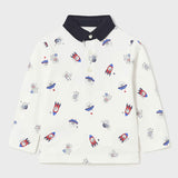 2169 Поло Тениска Д.Р Щампа Сметана 36 --- BebeMama