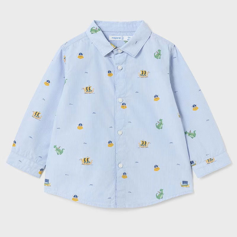 2176 Риза Д.Р Принт Неб.Син 18 --- BebeMama