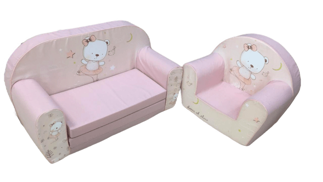 Delta Trade-Комплект Разтегателен Диван И ФотьойлМече Балерина