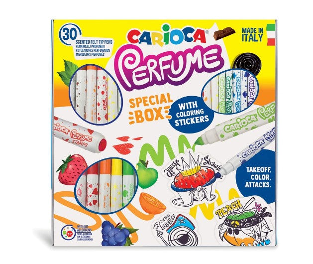 Carioca - Set de 30 markere parfumate + autocolante