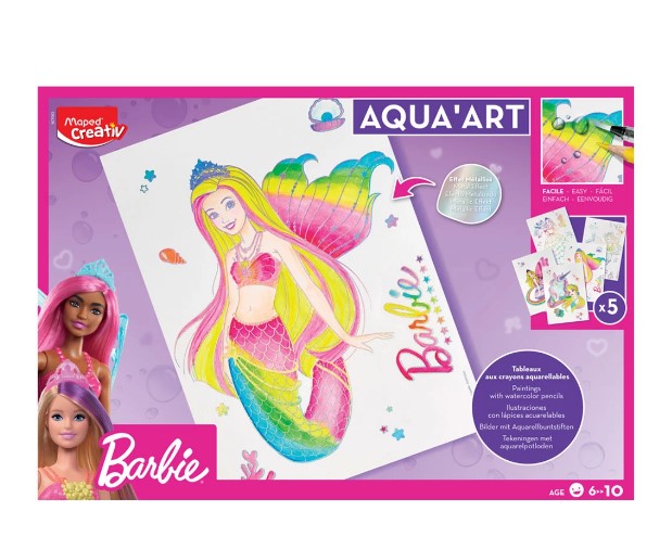 Комплект Aqua Art - Рисувай С Акварел - Barbie