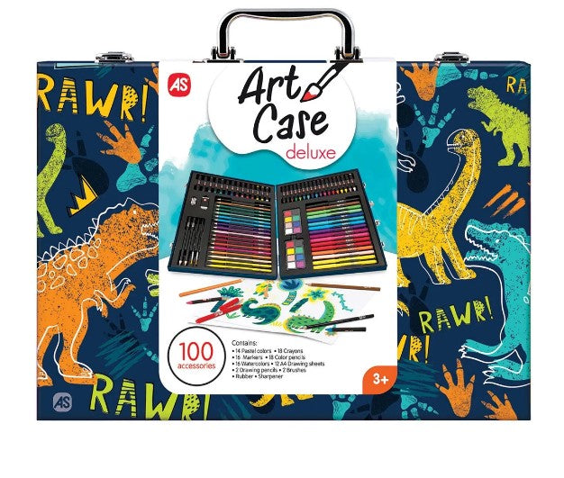 Set de desen cu dinozauri Deluxe - 100 de accesorii