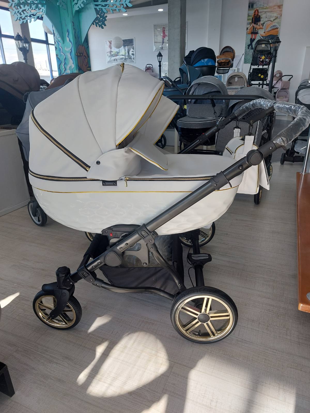 Количка За Близнаци 3в1 Duo Lux 3d Черно + Зелено Adbor