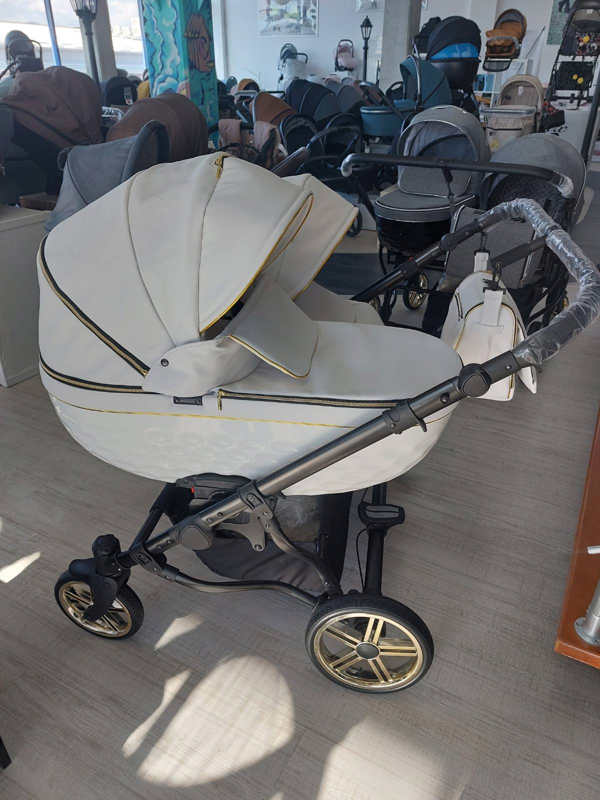 Количка За Близнаци 3в1 Duo Lux 3d Черно + Зелено Adbor