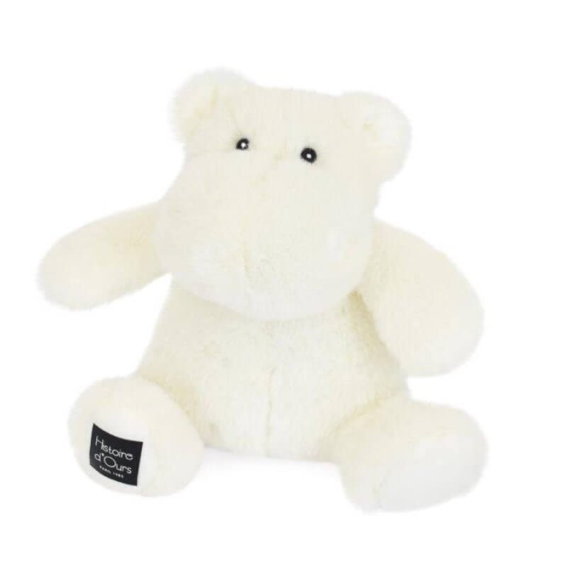 Plüss víziló, 18 cm, fehér, Doudou