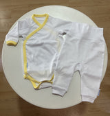 Body și pantaloni Galix alb/galben