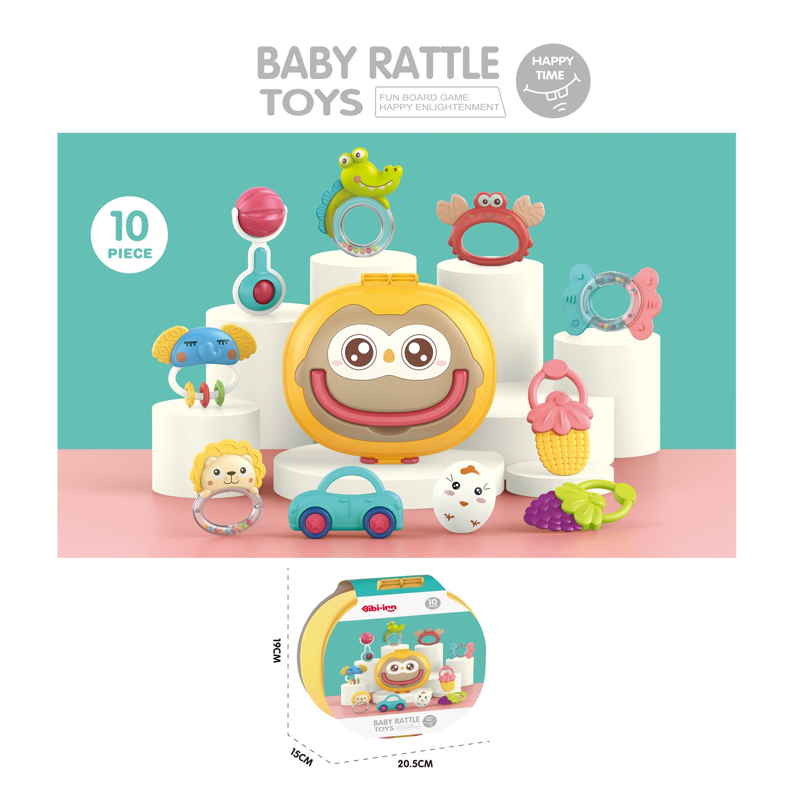 Беб. Дрънкалка И Гризалка 10 Части Кутия Chipolino