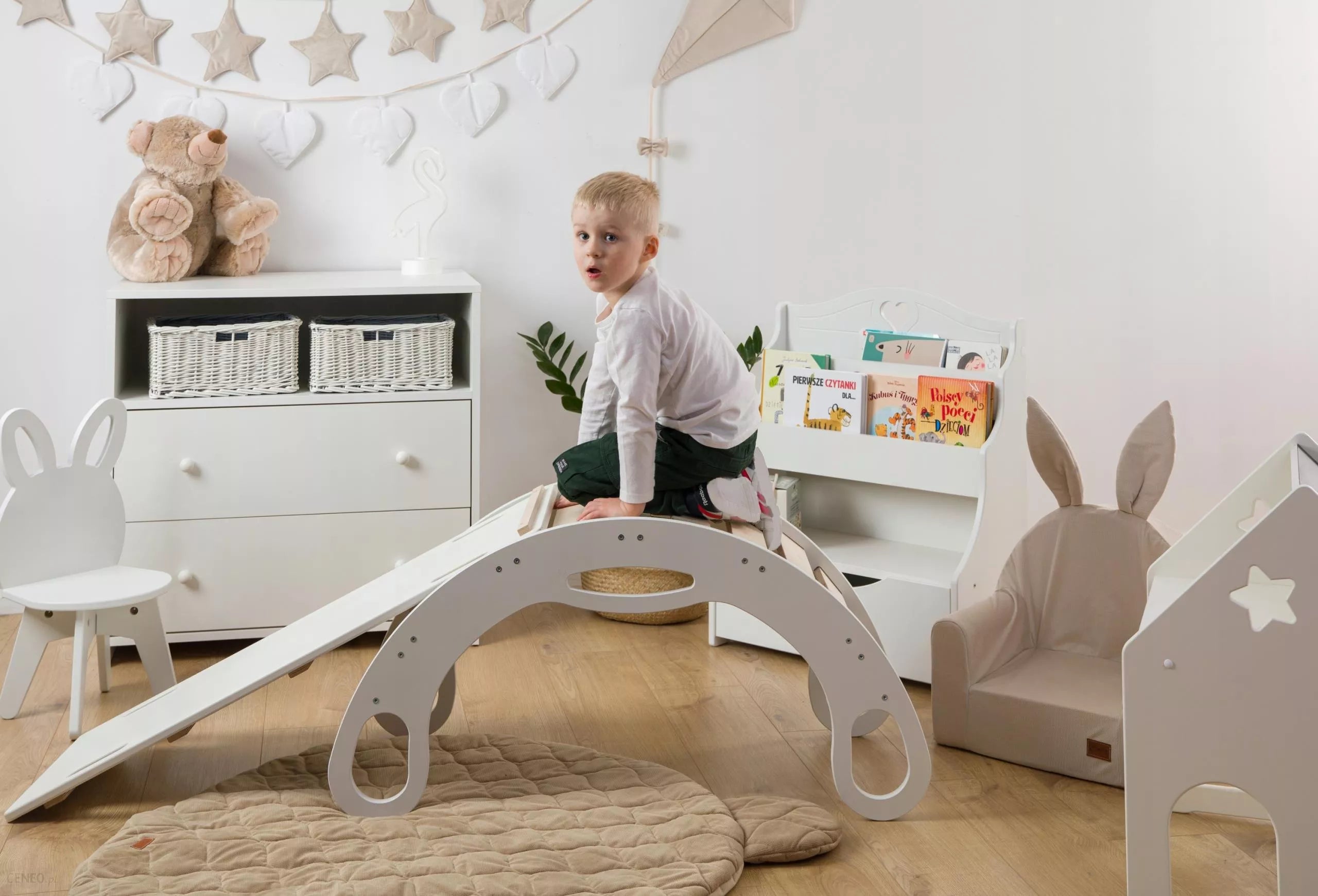Дървена Монтесори Стьлба + Пързалка За Монтесори Люлка Baby