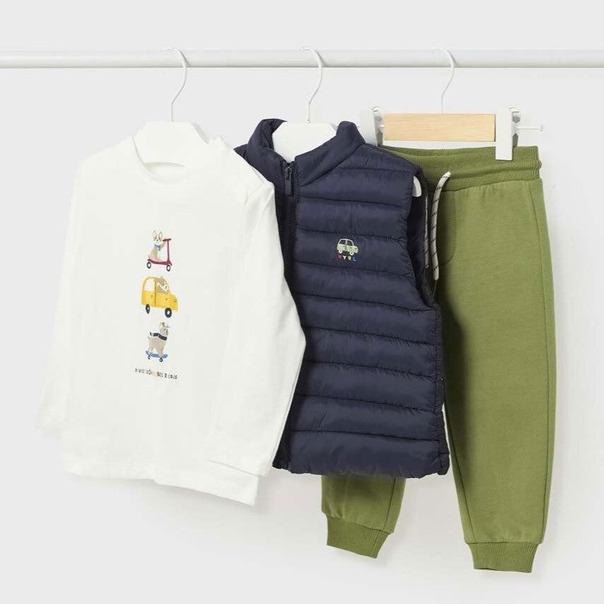 2695 Комп.Пант. Тениска И Елек Син12 --- BebeMama