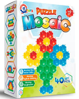 Mozaic pentru cele mai mici elemente, dimensiune 4 cm, 40 de bucăți, poate fi aranjat la nesfârșit, potrivit pentru aranjarea unui covor timp de 1 an, 22x18x6