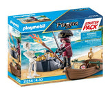 Playmobil - Pachet de început cu pirat și barcă cu vâsle
