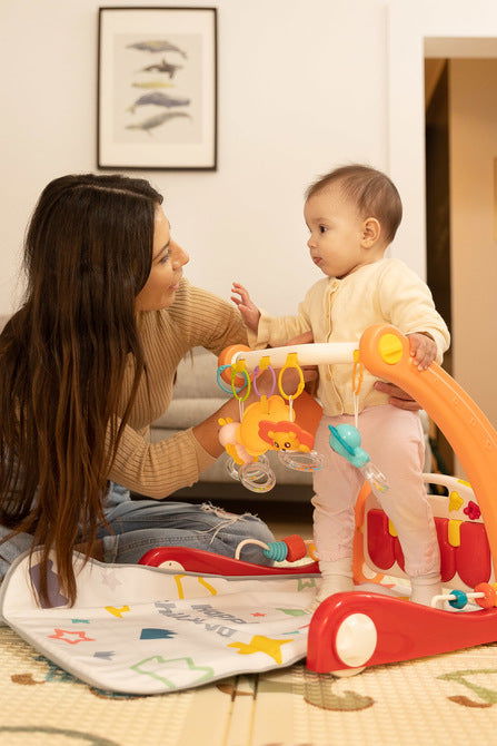 2В1 Проходилка С Музикална Подложка Розова Caretero Toyz --- BebeMama