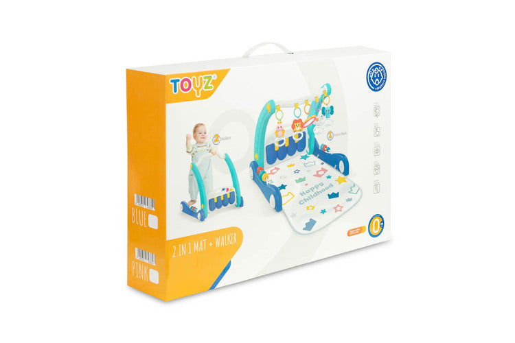 2В1 Проходилка С Музикална Подложка Синя Caretero Toyz --- BebeMama