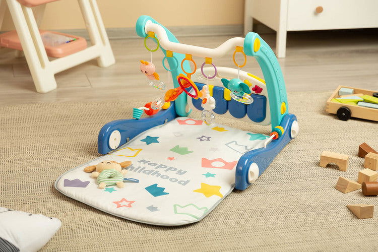 2В1 Проходилка С Музикална Подложка Синя Caretero Toyz --- BebeMama