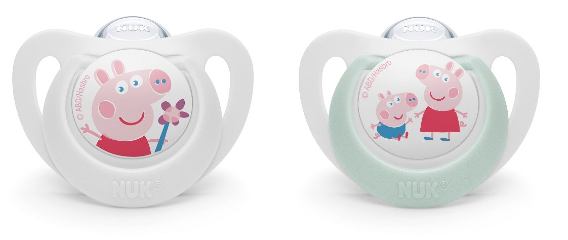 Nuk Биберон Залъгалка Силикон 6-18 Мес., 2Бр., Peppa Pig