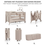 Pătuț pentru bebeluși Kinderkraft Joy Full 2 cu accesorii bej