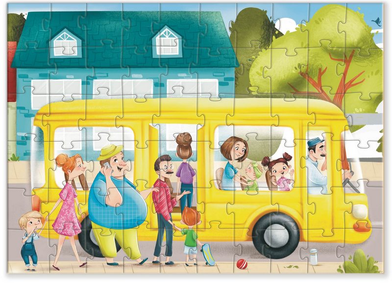 Пъзел 60 Ел. Суматоха Близо До Автобуса 18Х24Х4