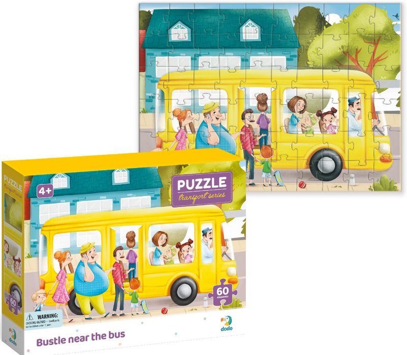 Пъзел 60 Ел. Суматоха Близо До Автобуса 18Х24Х4