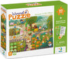Puzzle de observație Vară în sat 60 de piese 18x24x4 Găsește ce este unde și răspunde la întrebările de pe cărțile care sunt în limba bulgară