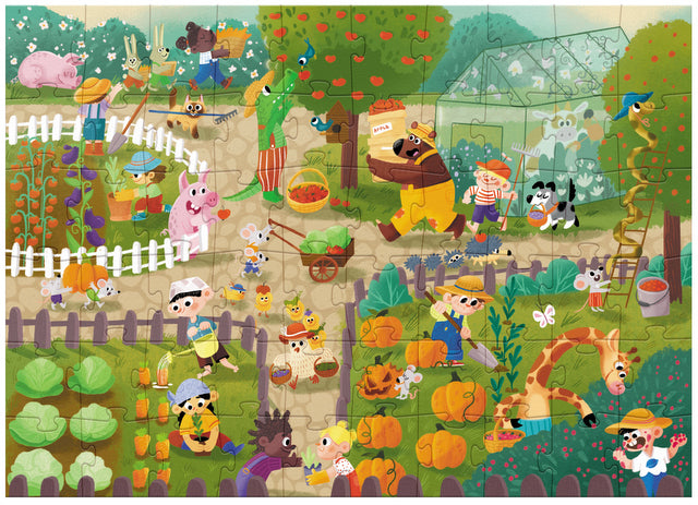 Пъзел За Наблюдение Лято На Село 60 Ел.18Х24Х4 Намери Кое Къде Е И Отговори На Въпросите В КартитеКоито Са На Български Език