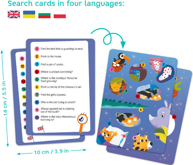 Пъзел За Наблюдение Интересни Истории 60 Ел.18Х24Х4 Намери Кое Къде Е И Отговори На Въпросите В КартитеКоито Са На Български Език