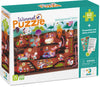 Puzzle pentru observarea lumii subterane, 60 de piese, 18 x 24 x 4, găsiți ce este unde și răspundeți la întrebările de pe cărțile în limba bulgară