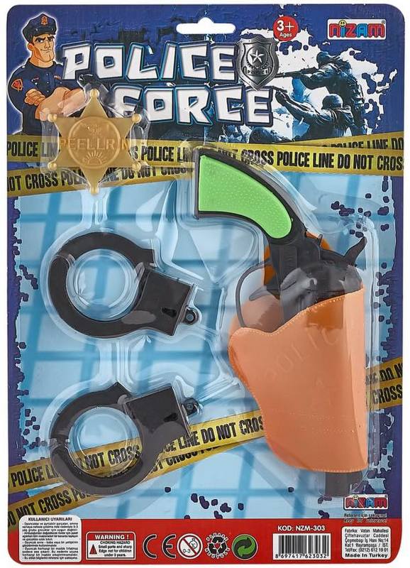 Revolver de poliție cu toc și cătușe 24x34x4