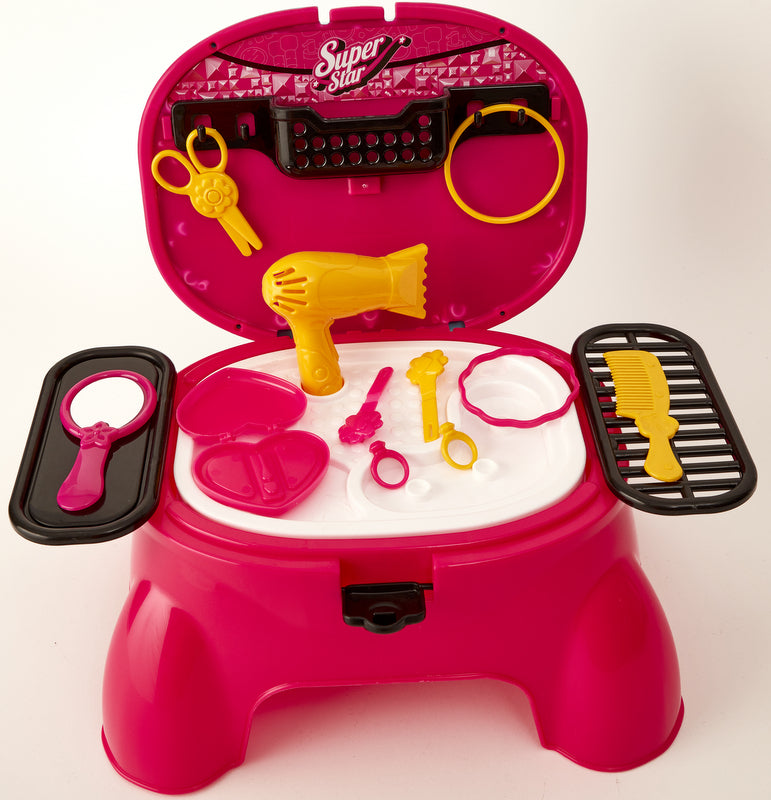 2 В 1 Игрална Маса И Столче С Дръжка Фризьорски Салон 27X19X39