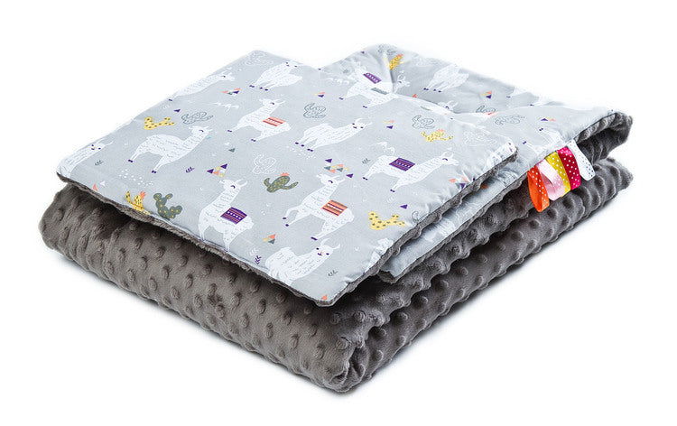 Minky Одеяло – Лами/Сиво 75X100/30X35 --- BebeMama