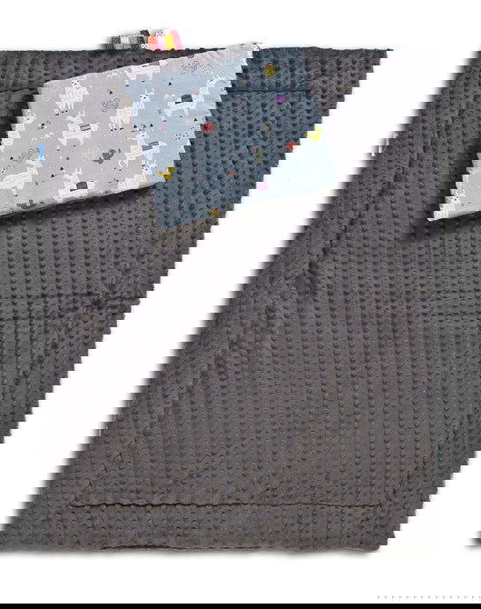 Minky Одеяло – Лами/Сиво 75X100/30X35 --- BebeMama