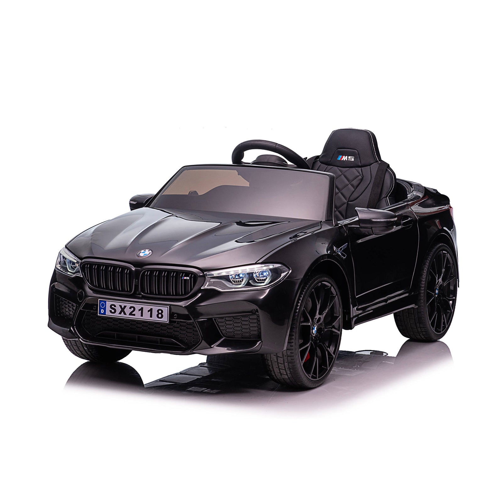 Ел. Кола Bmw M5 Черна,evaгуми,коженa Chipolino