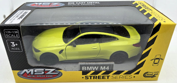 Метален Точен Модел Кола 1:32 Bmw M4 (G82) Засилване С Издърпване Назад Отваряеми Врати